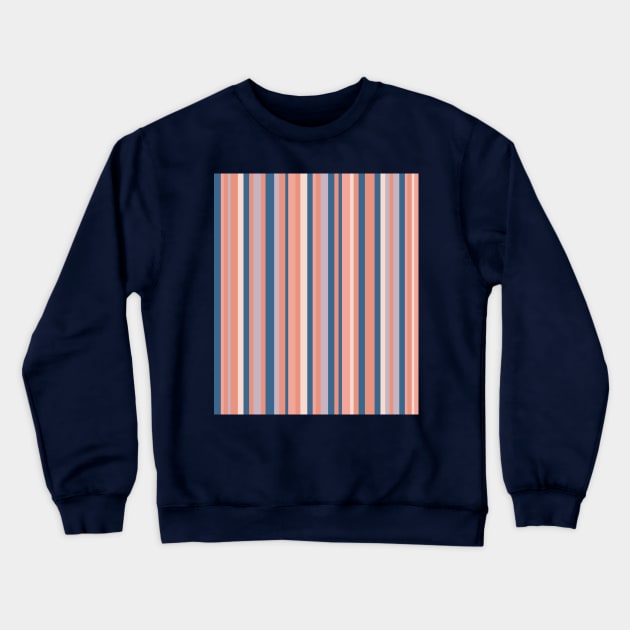 Vertical stripped design in trendy blush pink and blue tones Crewneck Sweatshirt by F-for-Fab